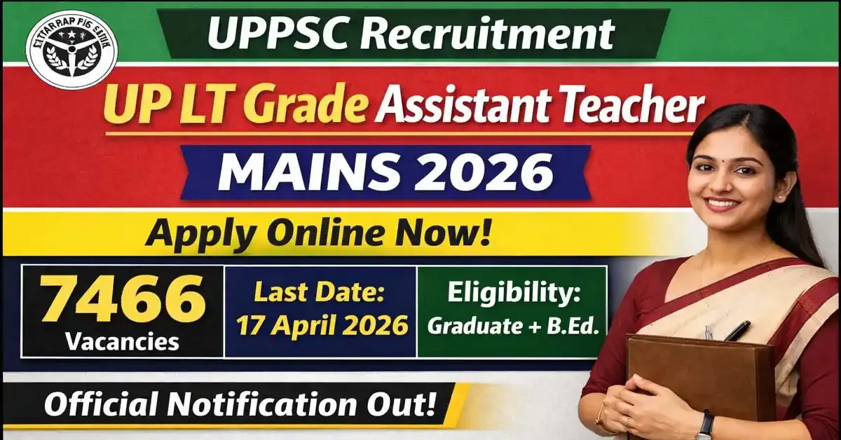 UPPSC LT Grade Assistant Teacher Mains Online Form 2026 - Apply Now