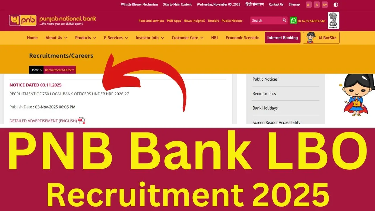 PNB LBO Recruitment 2025 - Apply Online for 750 Local Bank Officer Posts