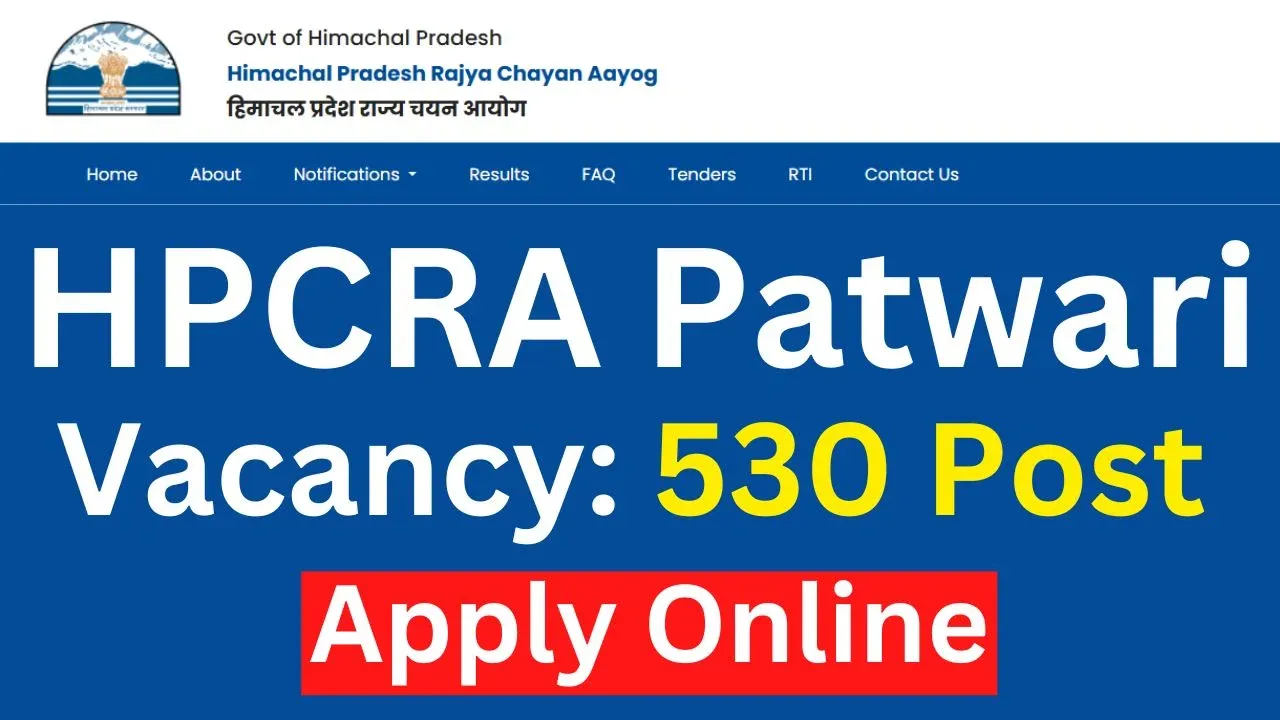 HPCRA Patwari Recruitment 2026 Apply Online, Notification, Eligibility &amp; Last Date