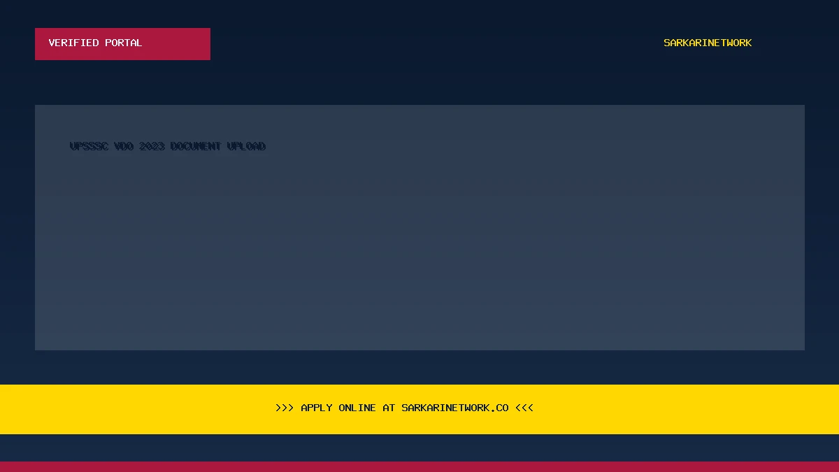 UPSSSC VDO 2023 Document Upload